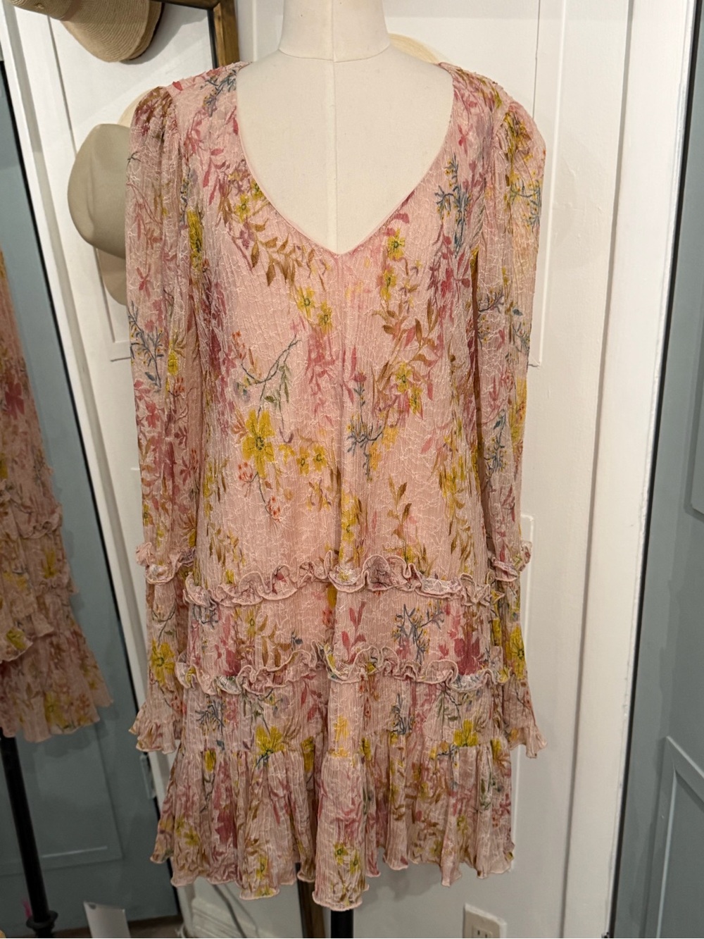 Tularosa Evelyn Dress in Light Rose Floral - Picture 2 of 9